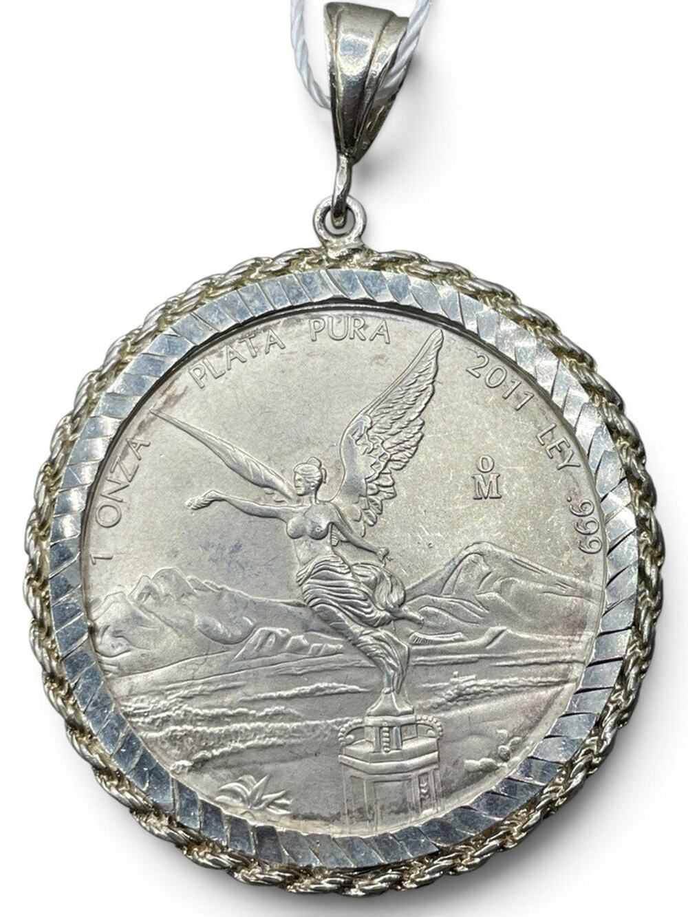 .925 Silver 2011 Una Onza Libertad 999 in 925 Bezel Pendant (21510)